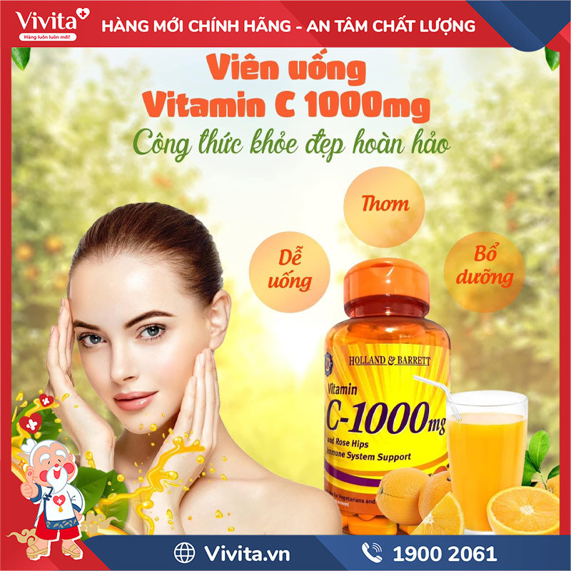 Vitamin C 1000mg Holland Barrett - Thương Hiệu Đến Từ Anh Quốc Cho Sức Khỏe Người Việt