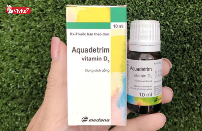 Uống vitamin D3 K2 cho trẻ sơ sinh Aquadetrim D3