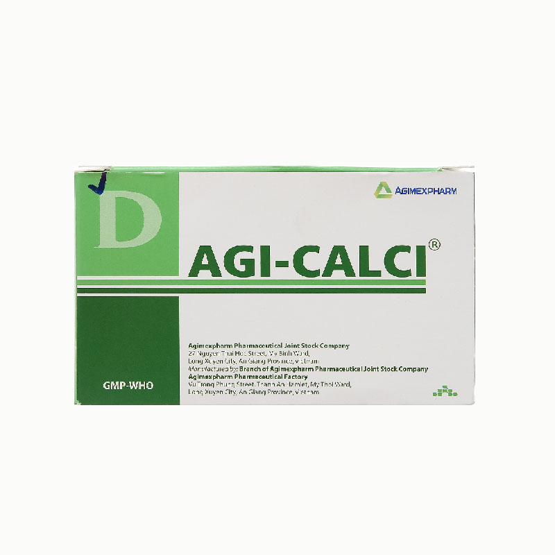 Thuốc bổ sung canxi, trị loãng xương Agi-Calci | Hộp 200 viên