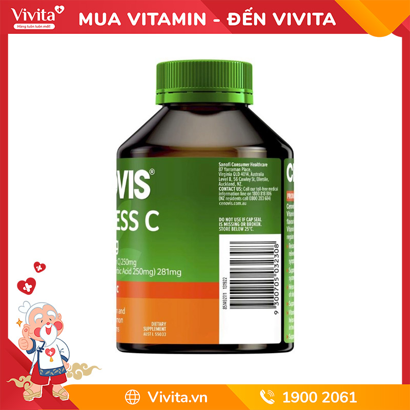Cenovis Sugarless C 500mg - Viên Nhai Vitamin C Không Đường | Hộp 300 Viên