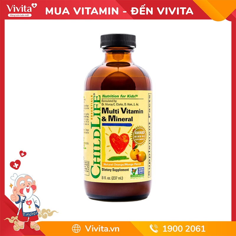 Vitamin Tổng Hợp Cho Bé ChildLife Multi Vitamin Mineral | Chai 237ml