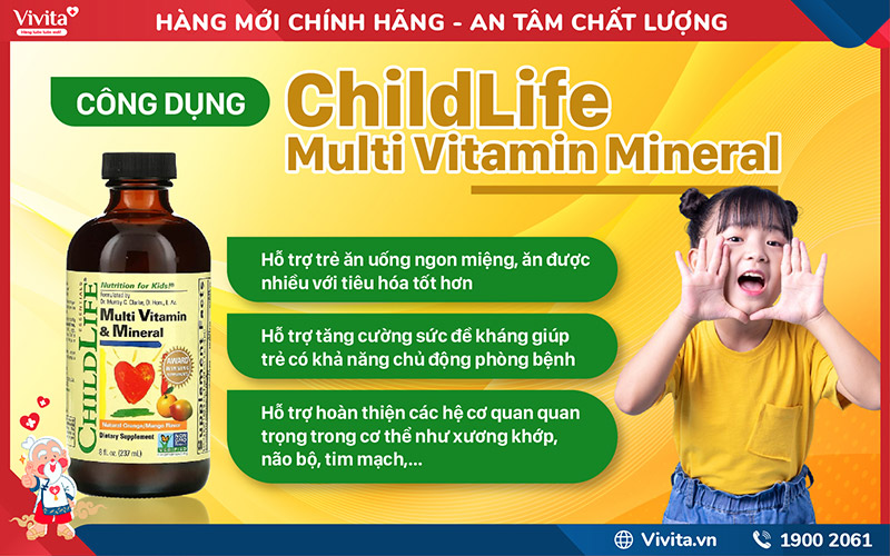 công dụng ChildLife Multi Vitamin Mineral