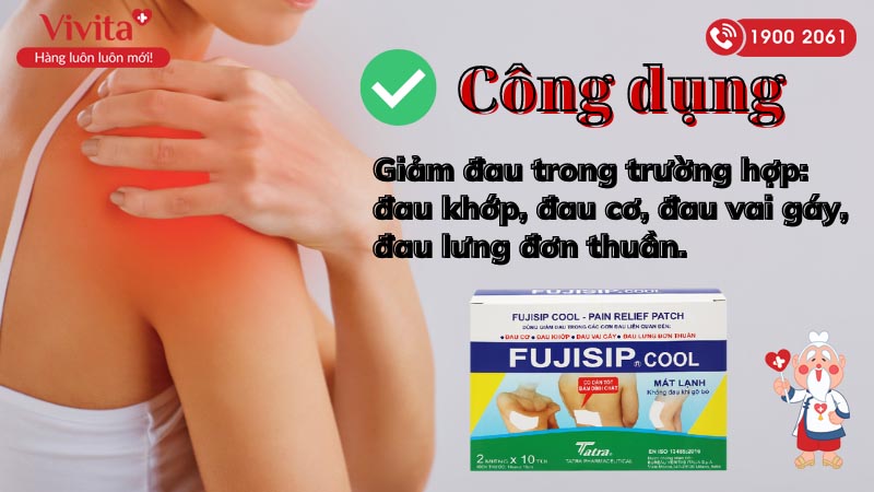 Công dụng (Chỉ định) của miếng dán giảm đau cơ xương khớp Fujisip Cool