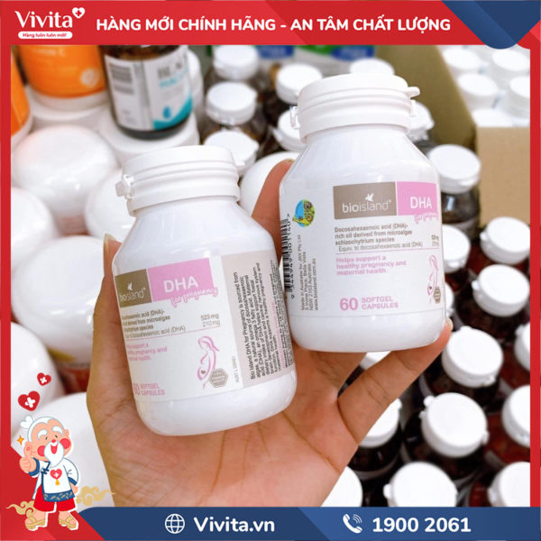 Bioisland DHA For Pregnancy 60v bổ sung DHA cho bà bầu 2024