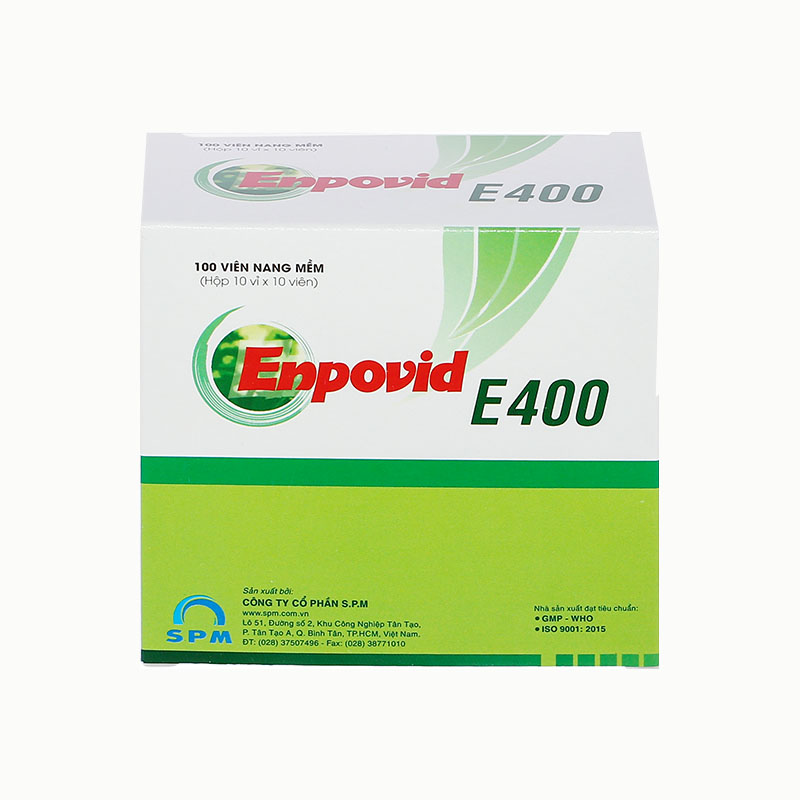 Thuốc bổ sung vitamin E, ngừa lão hóa Enpovid E400 | Hộp 100 viên