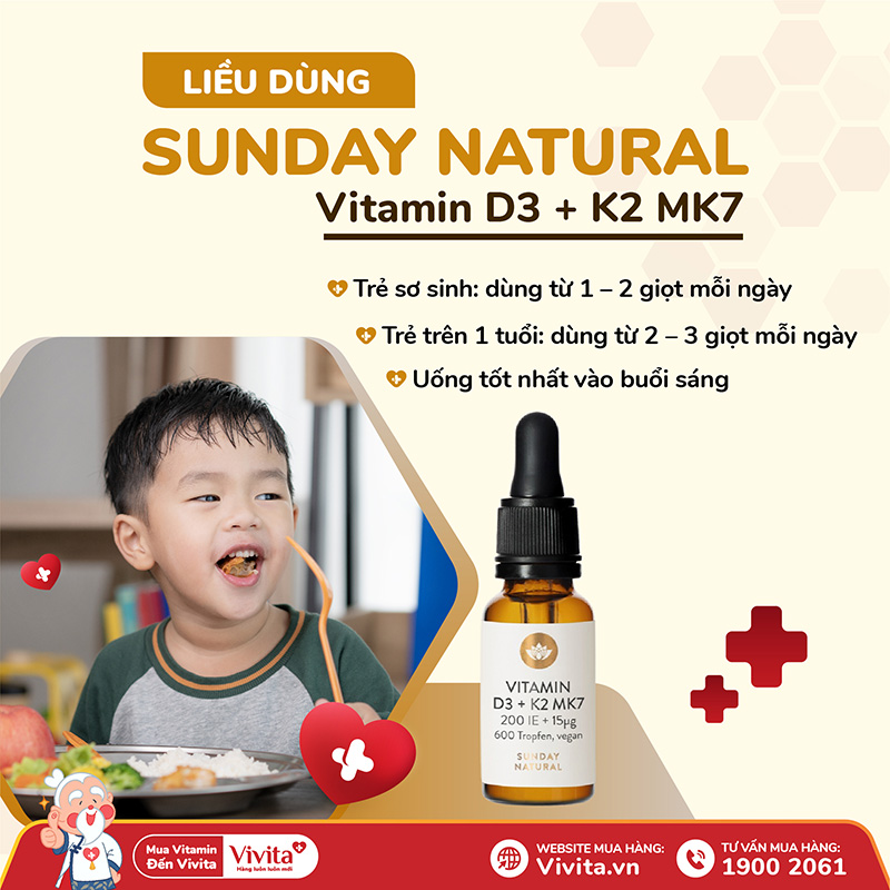 cách dùng vitamin d3 k2 mk7 sunday natural