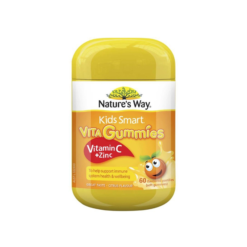 Kẹo Dẻo Nature's Way Kids Smart Vita Gummies Vitamin C + Zinc | Hộp 60 Viên