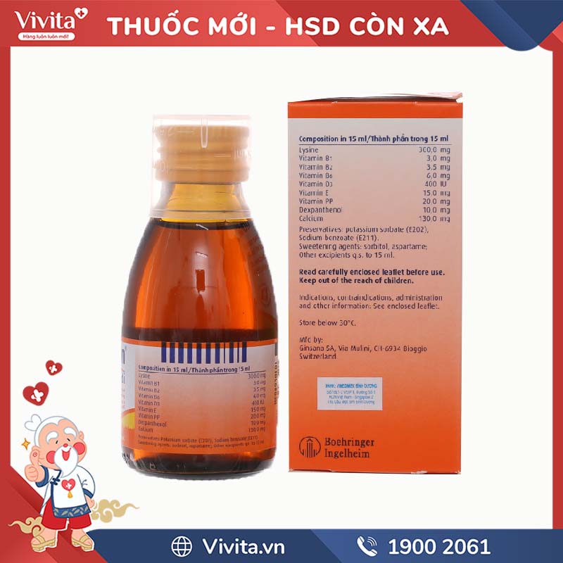 Siro bổ sung vitamin và khoáng chất cho bé Pharmaton Kiddi | Chai 100ml