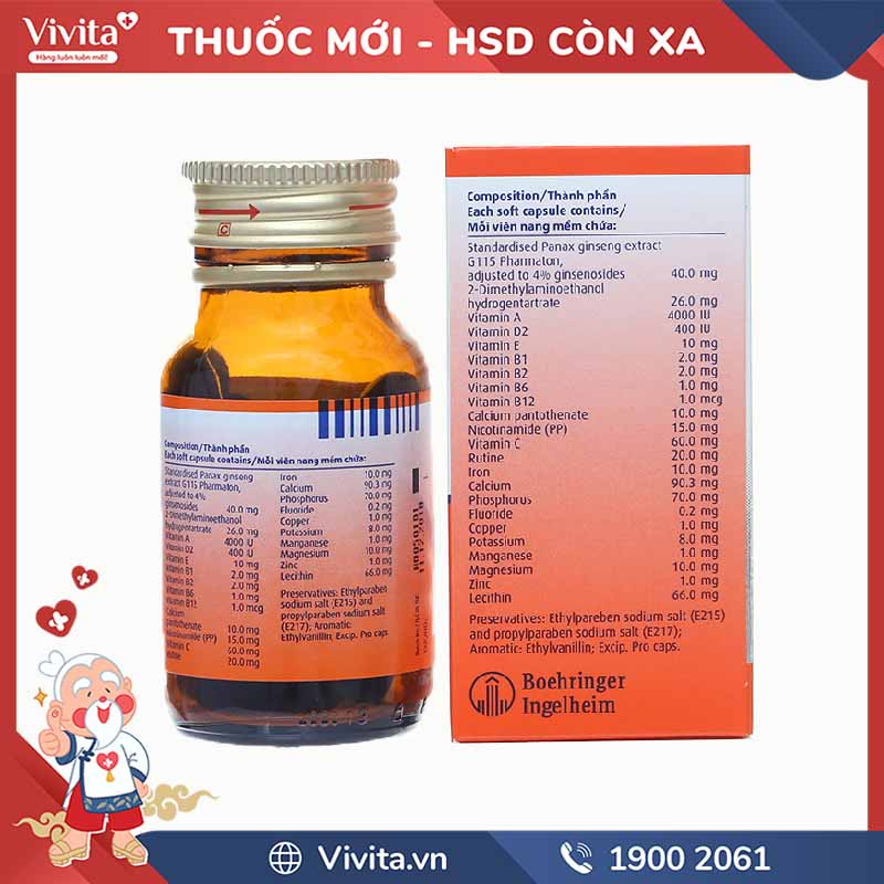 Thuốc bổ sung vitamin và khoáng chất Pharmaton Vitality | Chai 300 viên