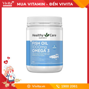 Viên Uống Dầu Cá Healthy Care Fish Oil 1000mg Omega 3 | Hộp 400 Viên