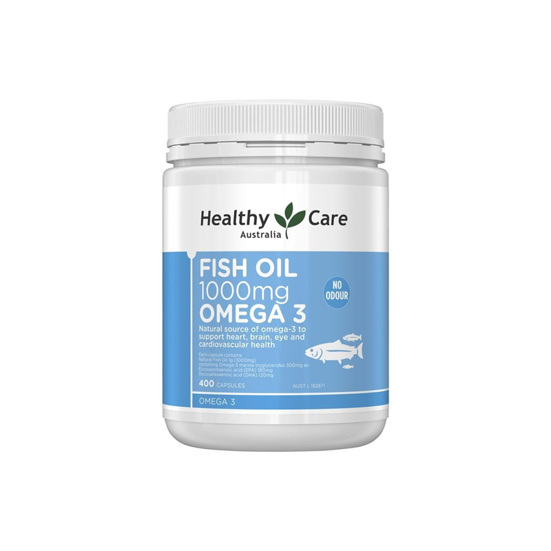 Viên Uống Dầu Cá Healthy Care Fish Oil 1000mg Omega 3 | Hộp 400 Viên