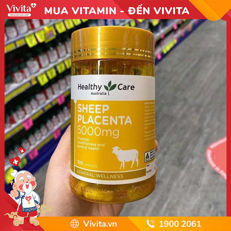 Viên Uống Nhau Thai Cừu Healthy Care Sheep Placenta (Hộp 100 Viên)