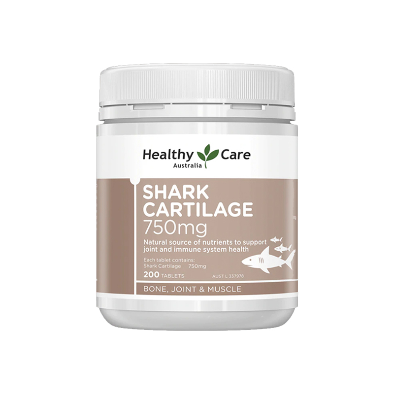 Viên Uống Sụn Cá Mập Healthy Care Shark Cartilage 750mg | Hộp 200 Viên