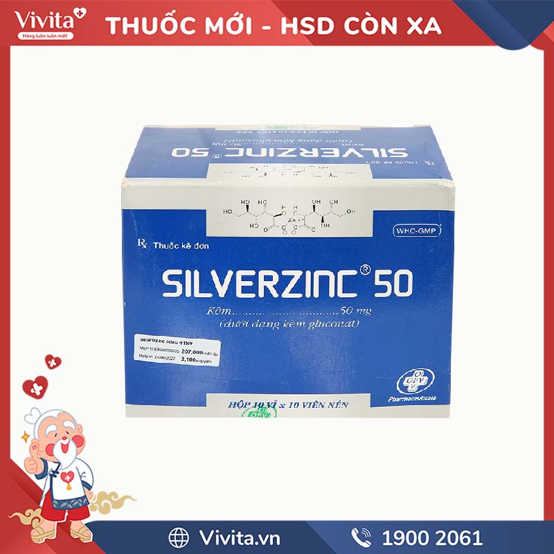 Thuốc bổ sung kẽm SilverZinc 50 | Hộp 100 viên