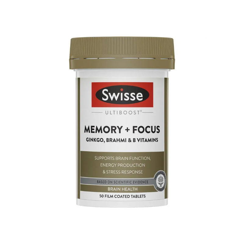 Swisse Ultiboost Memory + Focus Viên Uống Bổ Não, Tăng Cường Trí Nhớ Và Tập Trung (Hộp 50 Viên)