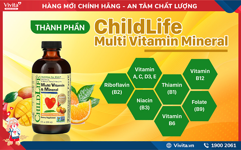 thành phần ChildLife Multi Vitamin Mineral