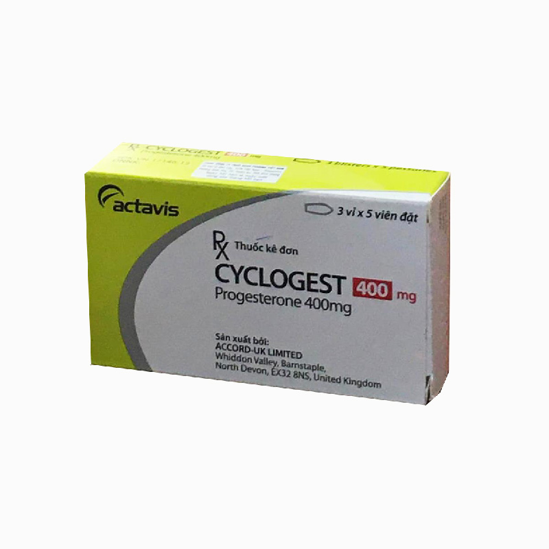 Thuốc trị hội chứng tiền kinh nguyệt Cyclogest 400mg | Hộp 15 viên