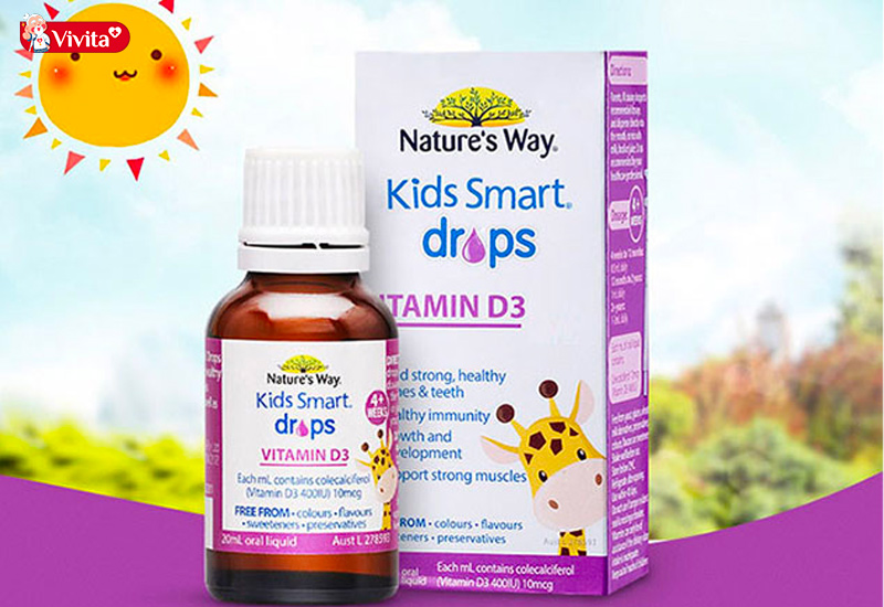 trẻ 2 tuổi có cần bổ sung vitamin d3 Nature's Way Kids Smart Infant Drops VD3