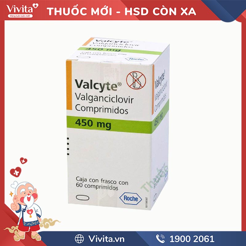 Thuốc trị viêm võng mạc Valcyte | Hộp 60 viên