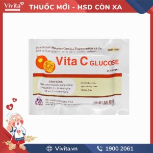 Viên ngậm bổ sung vitamin C, tăng đề kháng Vita C Glucose | Hộp 46 túi