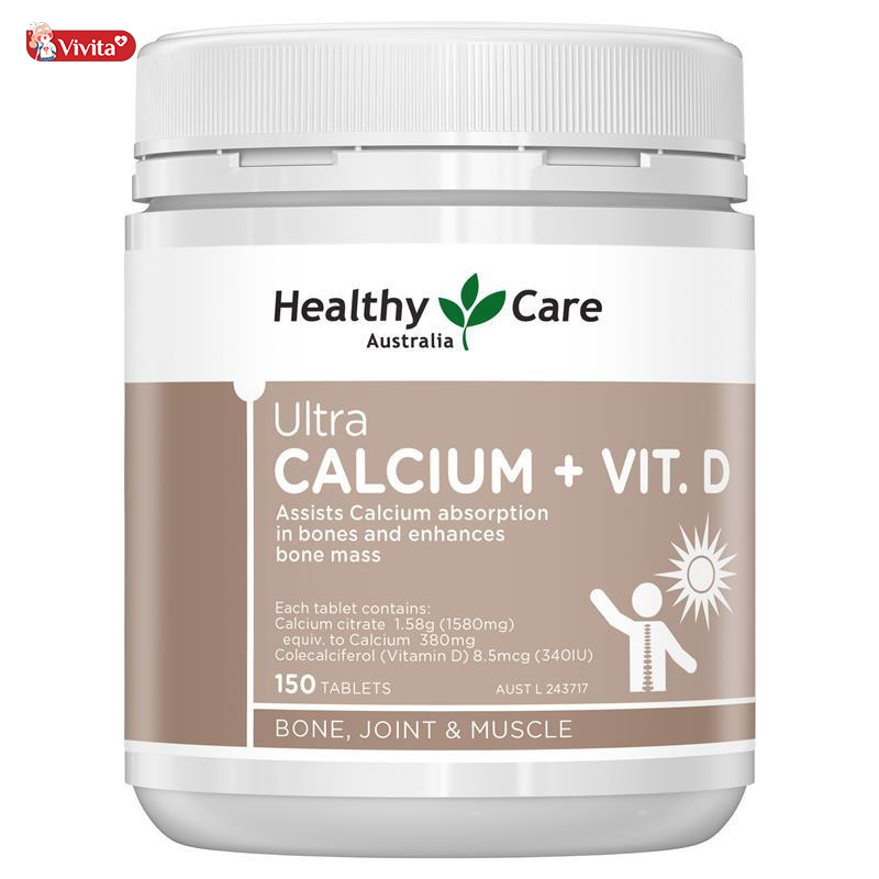 Viên uống Healthy Care Super Calcium cung cấp Canxi cho người lớn và trẻ em