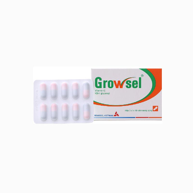Thuốc bổ sung bổ sung kẽm và vitamin C Growsel | Hộp 30 viên