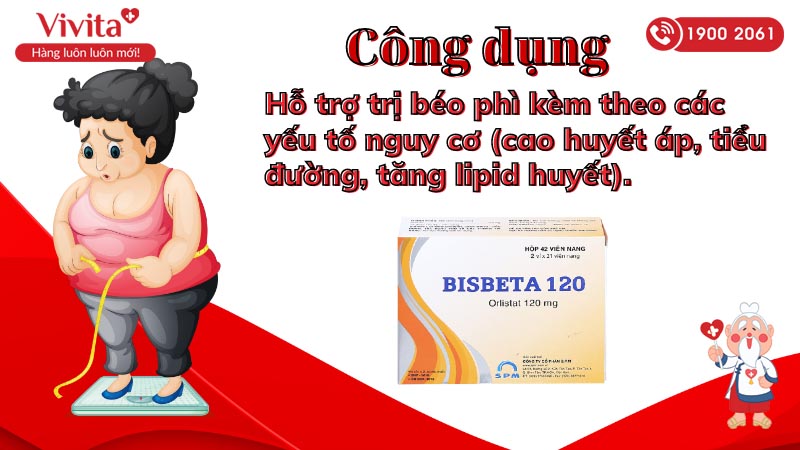 Công dụng (Chỉ định) của thuốc hỗ trợ trị béo phì Bisbeta 120