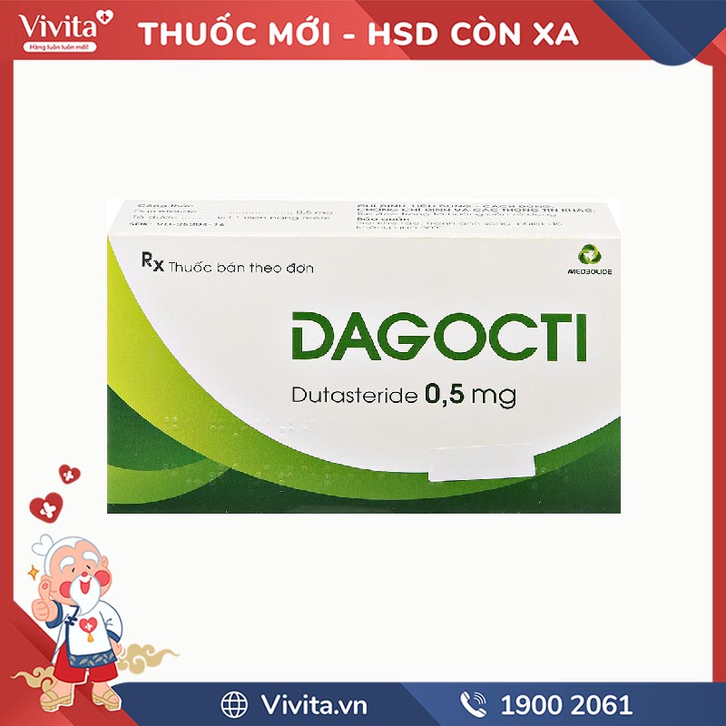 Thuốc trị phì đại tuyến tiền liệt lành tính Dagocti 0.5mg | Hộp 30 viên