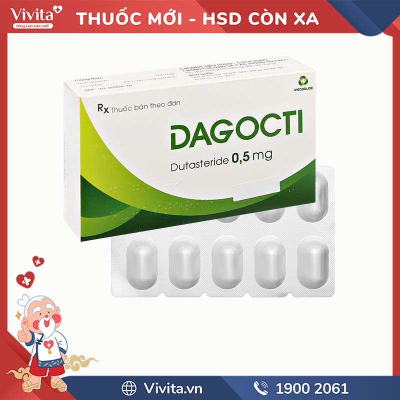 Thuốc trị phì đại tuyến tiền liệt lành tính Dagocti 0.5mg | Hộp 30 viên