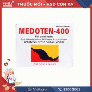 Viên nhai trị giun sán Medoten-400
