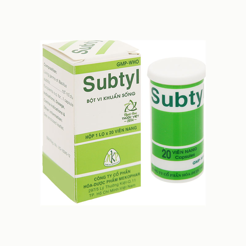 Men vi sinh trợ tiêu hóa Subtyl | Chai 20 viên