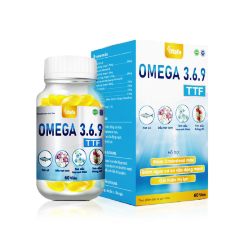 Viên Uống Omega 369 TTF Hỗ Trợ Sức Khỏe Tim Mạch Và Thị Lực | Hộp 60 Viên