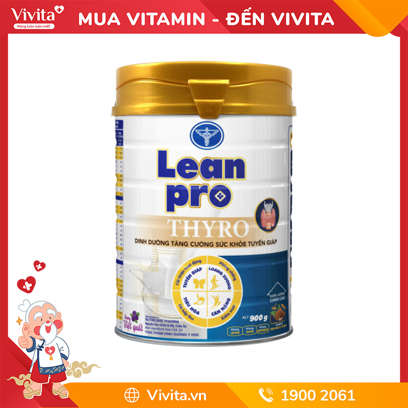 Sữa LeanPro Thyro Dành Cho Bệnh Nhân Tuyến Giáp | Hộp 900g