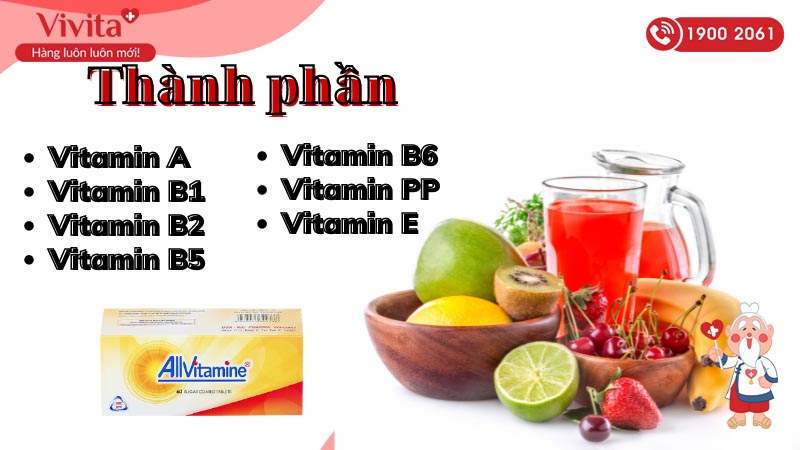 Thành phần thuốc bổ sung vitamin Allvitamine