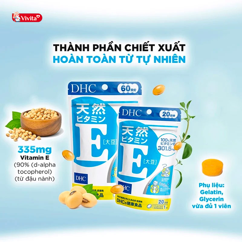 DHC Vitamin E Soybean 30 Days của Nhật luôn nằm trong top các sản phẩm bổ sung vitamin E tốt nhất trên thị trường hiện nay