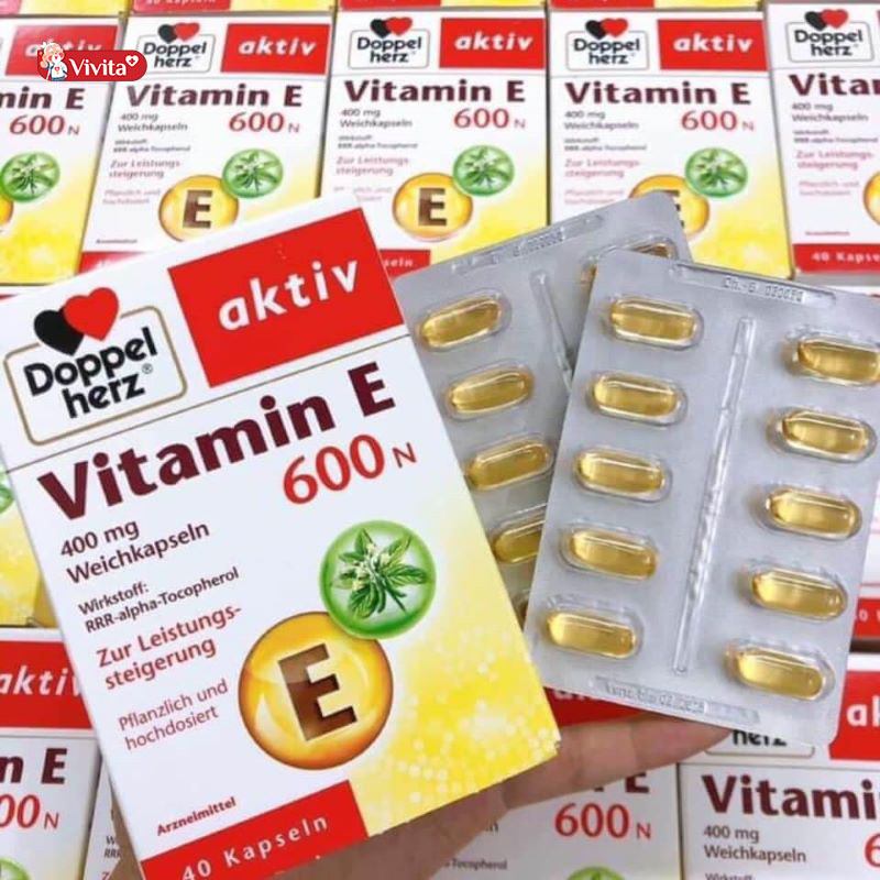 Doppelherz Aktiv Vitamin E 600N Của Đức tốt cho da mặt 01