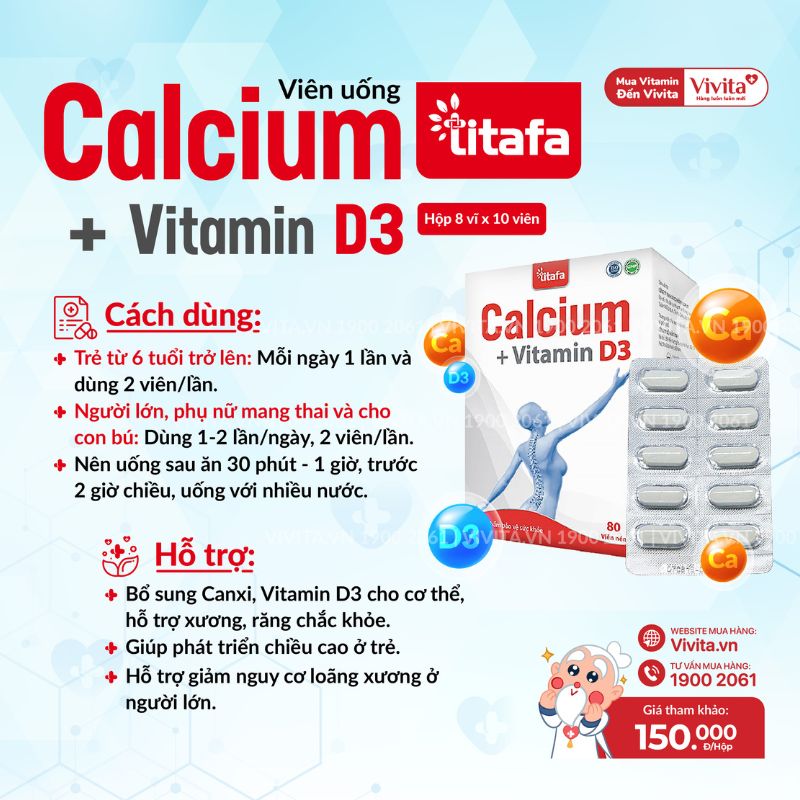 calcium vitamin d3 titafa vien uông bo sung canxi cho nguoi lon