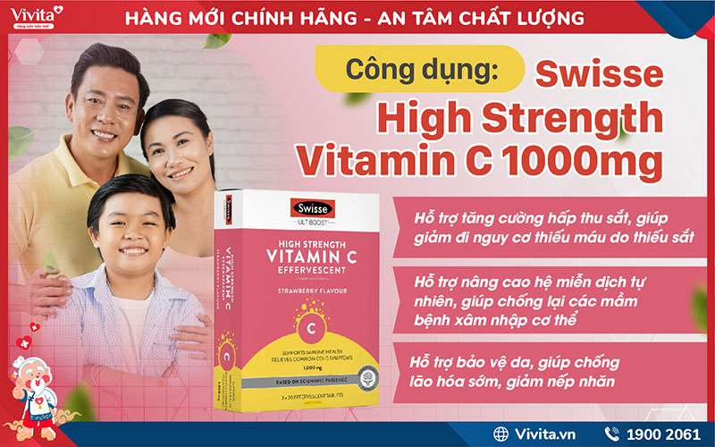 công dụng swisse high strength vitamin c 1000mg