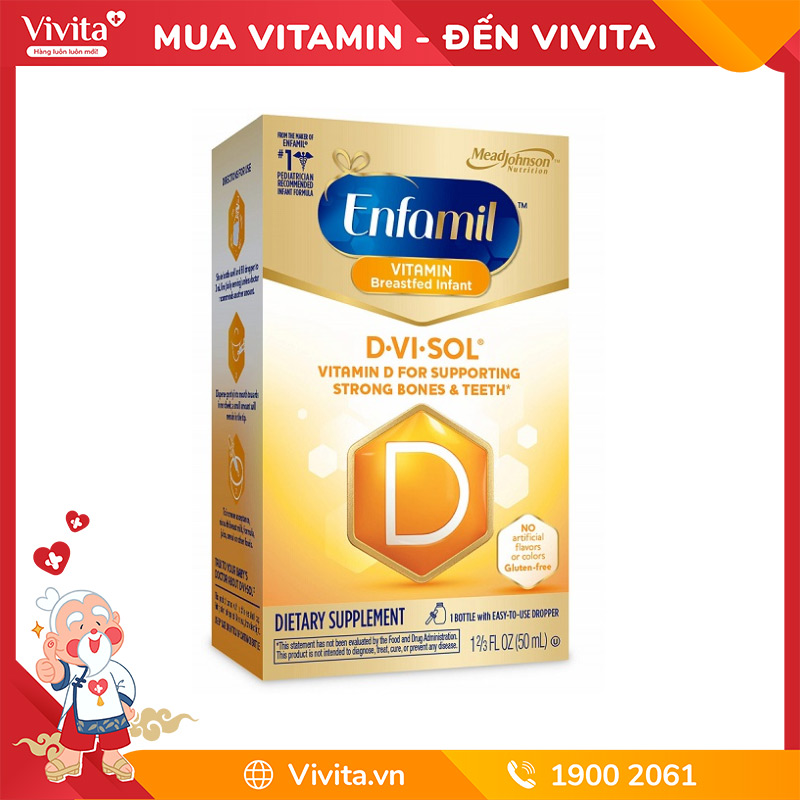 Siro Enfamil D-Vi-Sol Của Mỹ Hỗ Trợ Bổ Sung Vitamin D Cho Trẻ Nhỏ | Lọ 50ml