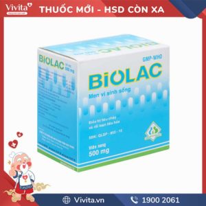 Thuốc bổ sung vi sinh, hỗ trợ trị rối loạn tiêu hóa Biolac 500mg