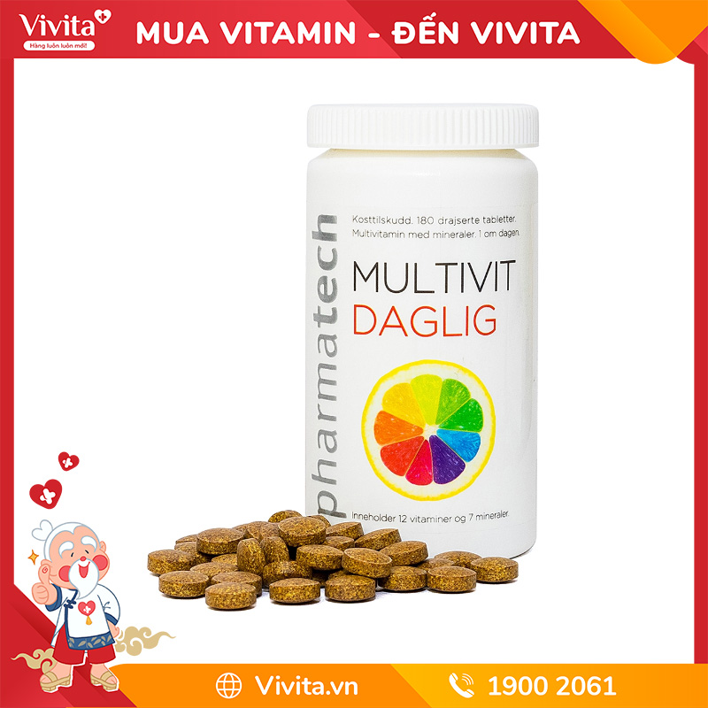 Multivit Daglig Na Uy Viên Uống Bổ Sung Vitamin Và Khoáng Chất (Hộp 180 Viên)