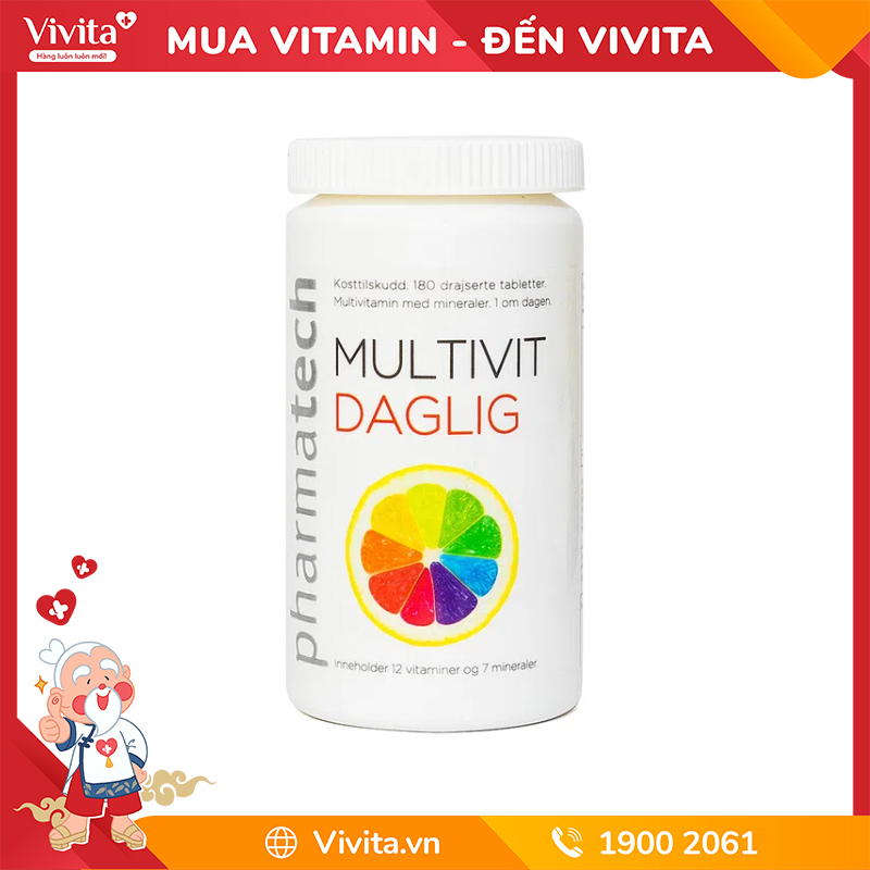 Multivit Daglig Na Uy Viên Uống Bổ Sung Vitamin Và Khoáng Chất (Hộp 180 Viên)