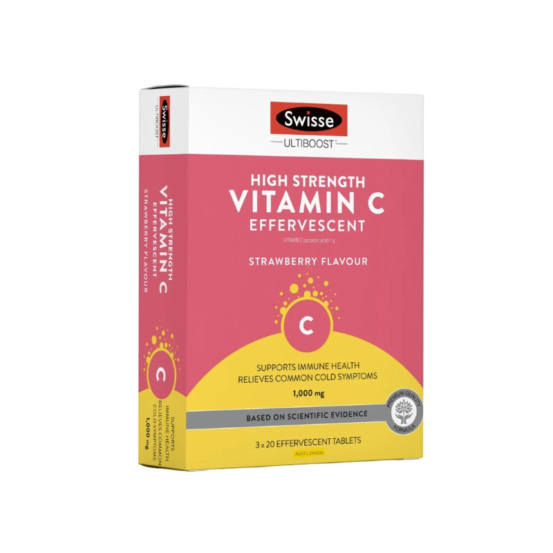 Viên Sủi Swisse High Strength Vitamin C 1000mg Úc (Hộp 60 Viên)
