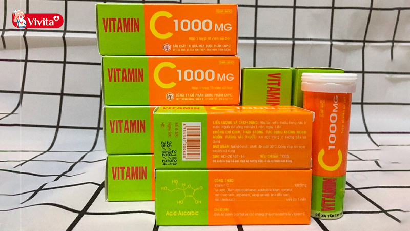 Viên sủi Vitamin C 1000mg OPC hỗ trợ điều trị bệnh Scorbut và các trường hợp chảy máu cam do thiếu vitamin C. 