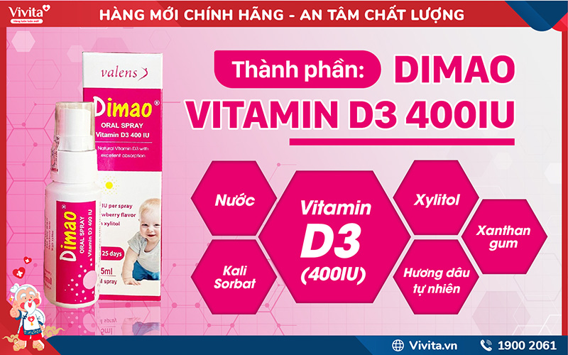 thành phần dimao vitamin d3 400iu
