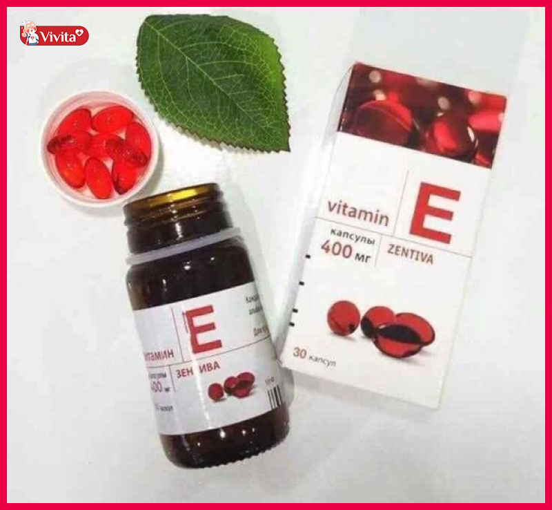 viên uống vitamin E đỏ Zentiva của Nga tốt cho da mặt