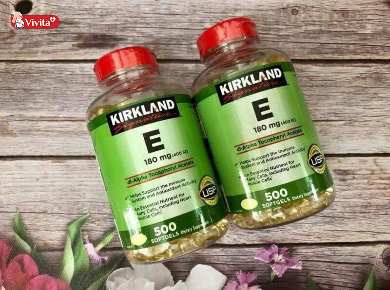 vitamin E 400UI Kirkland Của Mỹ tốt cho da mặt 01