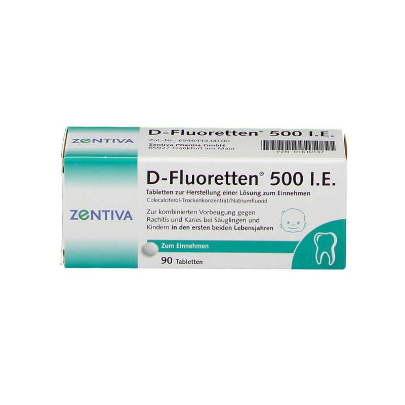 Vitamin D Fluoretten 500 IE Của Đức Hỗ Trợ Hệ Xương Và Phát Triển Chiều Cao Ở Trẻ (Hộp 90 Viên)