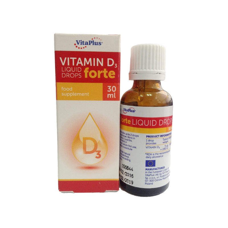 Dung Dịch Vitamin D3 Forte VitaPlus Bổ Sung Vitamin D Hỗ Trợ Chống Còi Xương (Lọ 30ml)