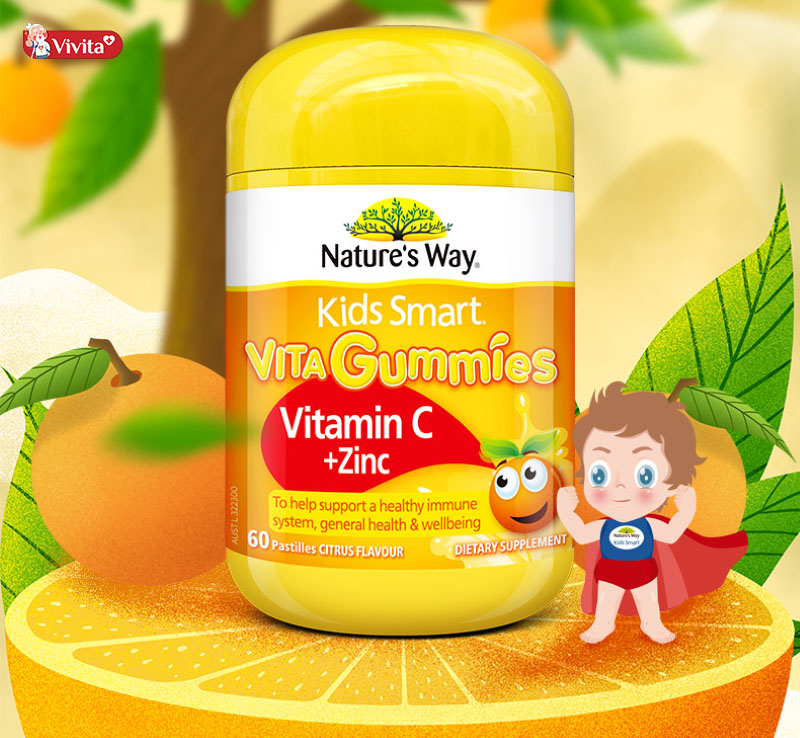 Nature's Way Vita Gummies bổ sung kẽm và vitamin C của Úc